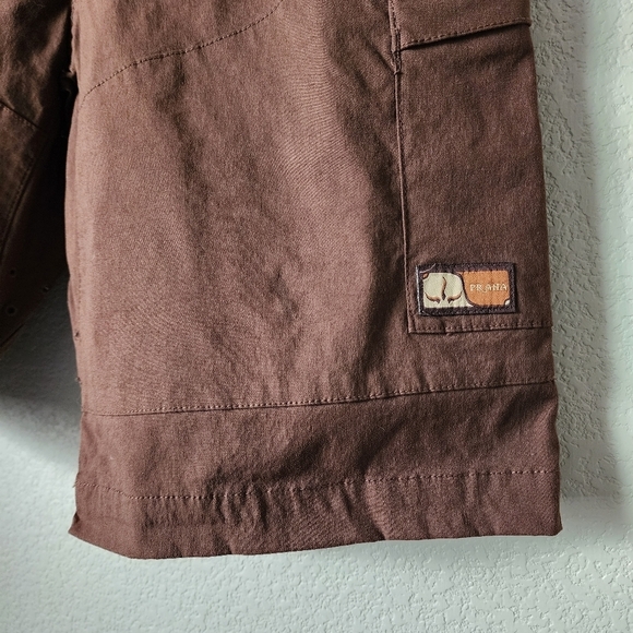 PRANA x VINTAGE‎ 90's Belted Nylon cargo shorts hiking short in brown L - Picture 3 of 7